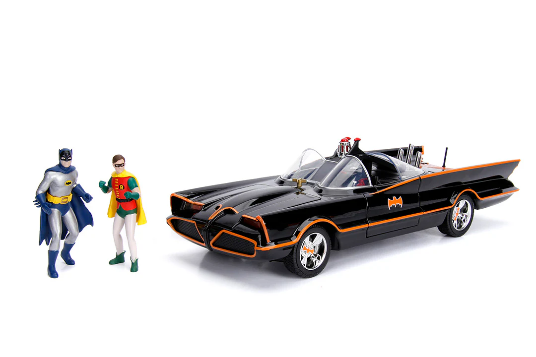Batman Classic TV Series Batmobile with Batman & Robin, 1:18 Scale Vehicle & 3.75" Figures - Image 4