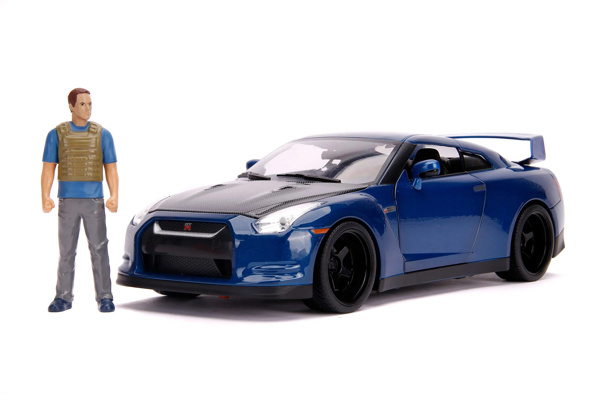 Fast & Furious Brian's Nissan GT-R (R35), 1:18 Scale Vehicle w/ Lights & 3.75" Figure - Image 5