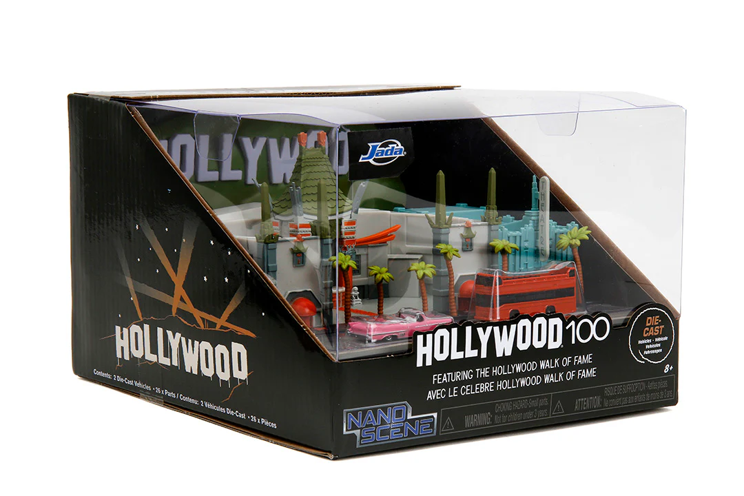 Hollywood 100 Featuring the Hollywood Walk of Fame Nano Scene w/ 1.65" 1958 Cadillac Series 62 and Tour Bus Die-Cast Vehicles - Image 13