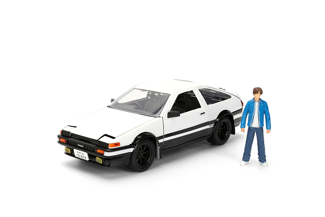 Initial D Toyota Trueno AE-86 & Takumi, 1:24 Scale Vehicle and 2.75" Die-Cast Figure - Image 3
