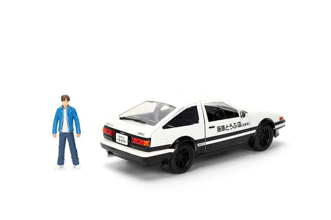 Initial D Toyota Trueno AE-86 & Takumi, 1:24 Scale Vehicle and 2.75" Die-Cast Figure - Image 6