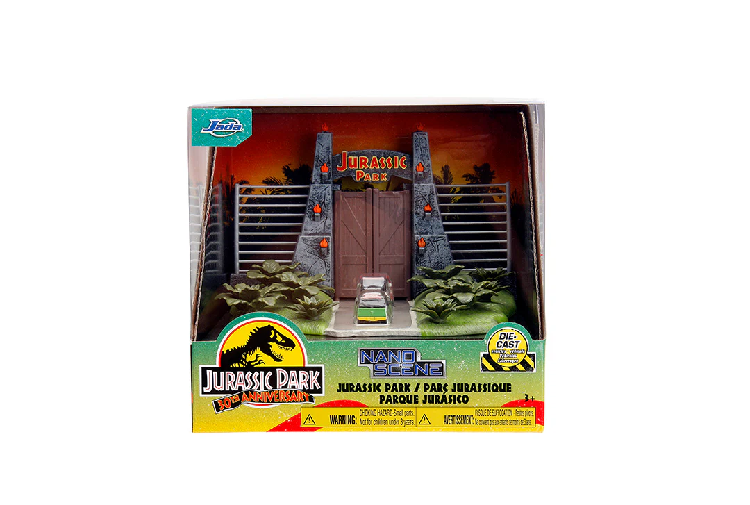 Jurassic Park Nano Scene w/ 1.65" Jeep Wrangler and Ford Explorer Vehicles - Image 2