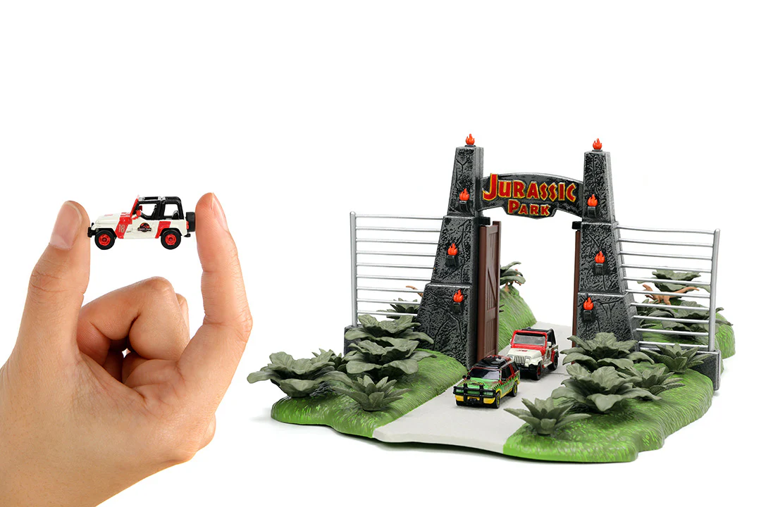 Jurassic Park Nano Scene w/ 1.65" Jeep Wrangler and Ford Explorer Vehicles - Image 9