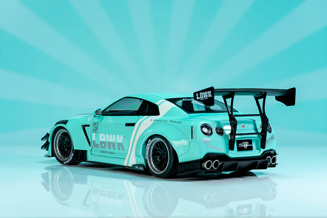 Pink Slips Nissan GT-R (R35) Liberty Walk, 1:18 Scale Vehicle (Wave 3) - Image 13
