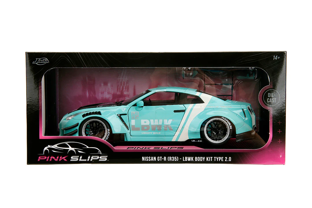 Pink Slips Nissan GT-R (R35) Liberty Walk, 1:18 Scale Vehicle (Wave 3) - Image 2