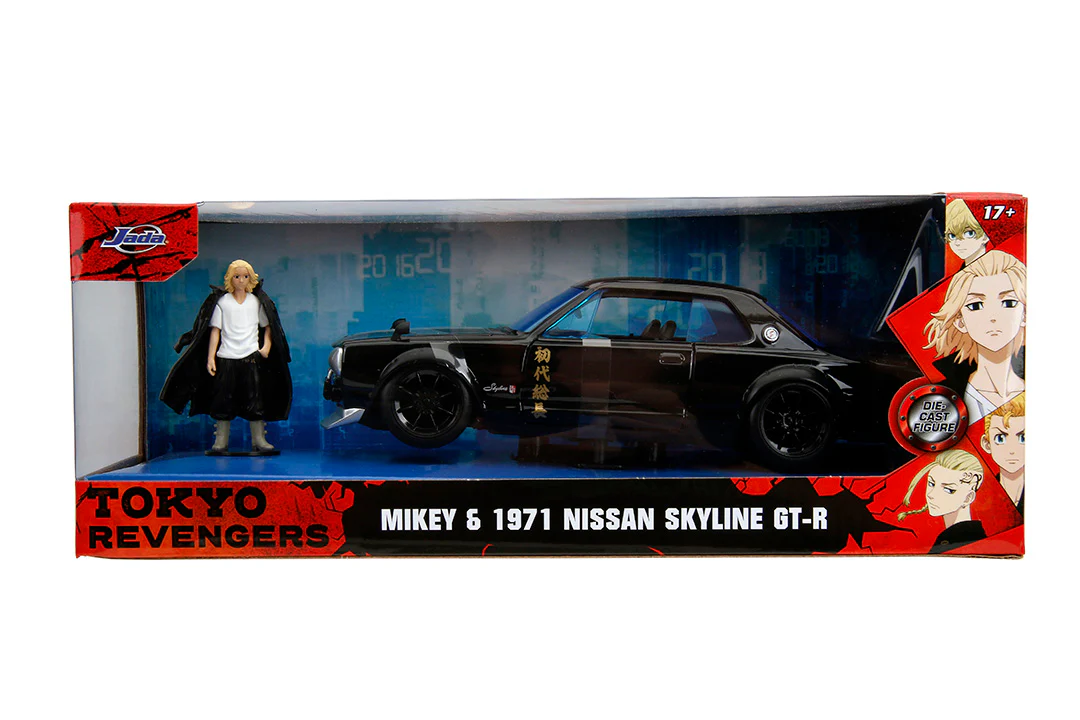 Tokyo Revengers, Mikey & 1971 Nissan Skyline GT-R, 1:24 Scale Vehicle & 2.75" Figure - Image 2